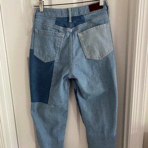 Hollister Patchwork Stretch Ultra High-Rise Mom Jean